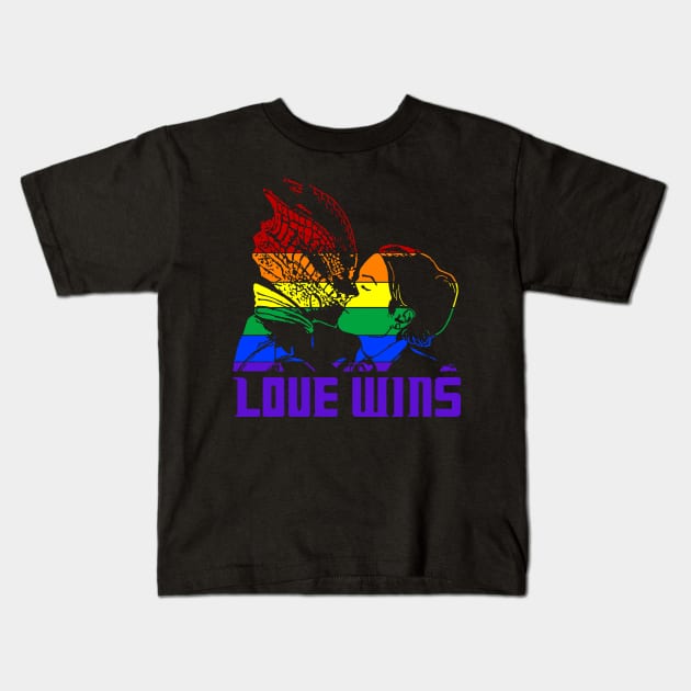 LOVE WINS Kids T-Shirt by illproxy